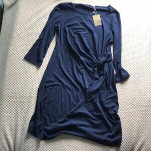 Peruvian Connection Amelle Elegant Midnight blue Dress Brand New SWT Size Med.